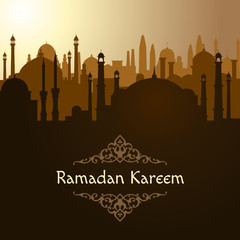 Ramadan. Arabic mosque background. Islam vector illustration