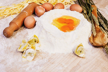 preparation of egg pasta dough