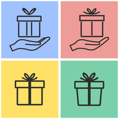 Gift Box - vector icon.