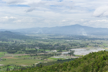 Naklejka premium rural hill nature mountain view landscape rural country in Thailand.
