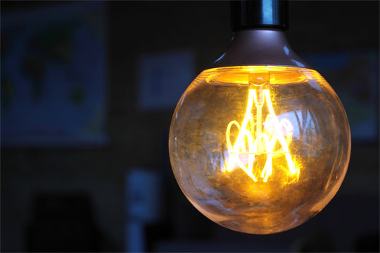  Glowing vintage light bulb