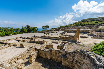 Magnificent ruins of the ancient city of Kamiros, Rhodes island, Greece