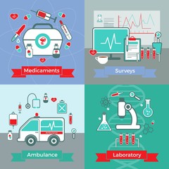 Flat Medicine Square Concept