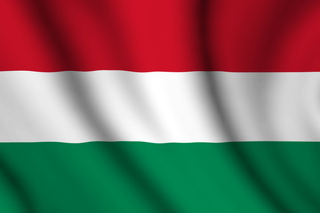 Obraz premium wavy hungarian flag illustration