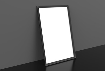 Mockup of photo or poster frame with soft shadows and highlights. 3D illustrating.