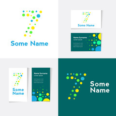 Creative Number 7 design vector template on The Business Card Template. Abstract Colorful Alphabet .Friendly funny.ABC Typeface.Type Characters Logotype.