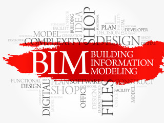 Fototapeta premium BIM - building information modeling word cloud, business concept