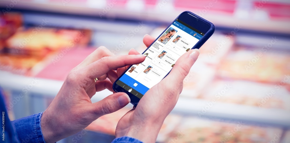 Poster composite 3d image of interface of chat application