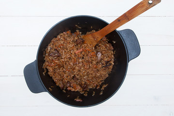 Pilaf. National Uzbek cuisine.