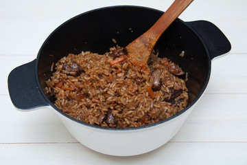 Pilaf. National Uzbek cuisine.