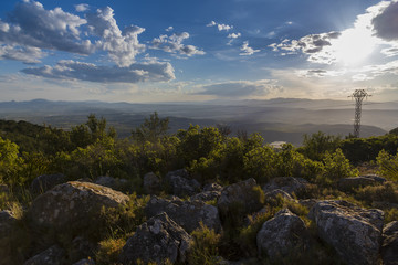 Fototapeta na wymiar Sunset in Alcala de Xivert mountains (Castellon, Spain).