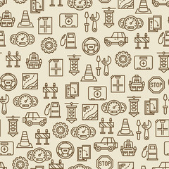 Car travel seamless pattern - travel background