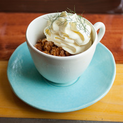 Coffee granite in restaurant.
