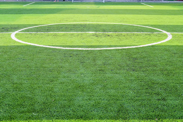 Artificial turf,soccer field,White stripe on the artificial soccer field