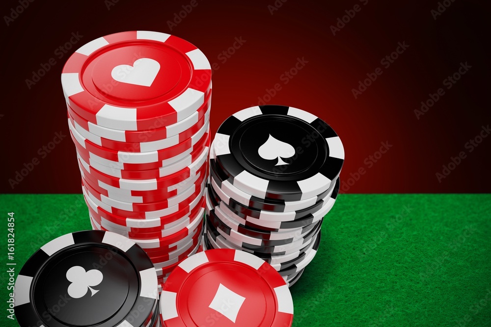 Poster composite 3d image of vector image of gambling chips