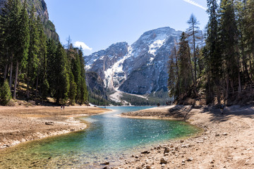 Lake Braies (Italy) and its mountains