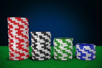 Composite image of graphic 3d image of gambling chips