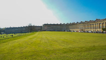 royal crescent in bath city the landmark for tourist in united kingdom Europe/royal crescent
