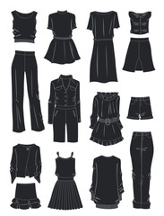 Silhouettes of women's loose clothes