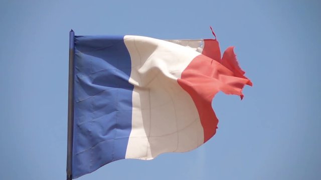 High quality video of french flag in real 1080p slow motion 250fps