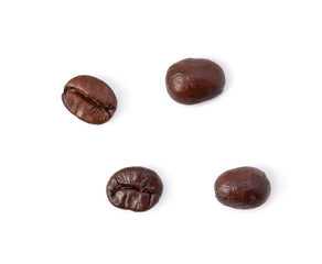 Coffee beans isolated on white background