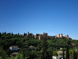 Fototapeta na wymiar Views of the Alhambra on a cloudy and sunny day