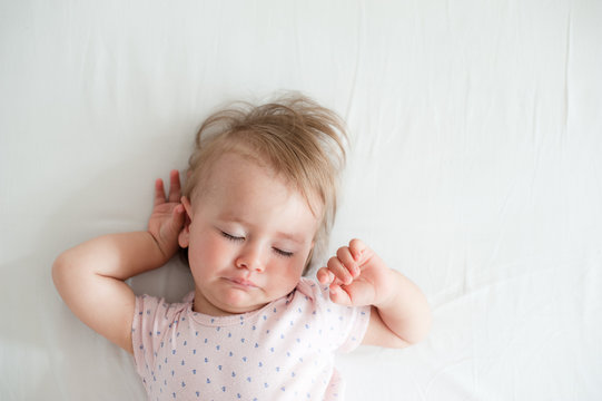 Baby waking up stretching