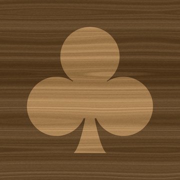 Wooden cross leaf sign icon on wooden darek background
