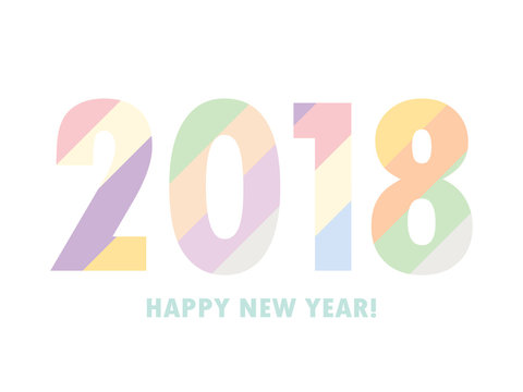 2018 New year text design vector illustration
