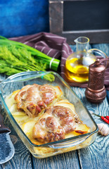 baked meat with potato