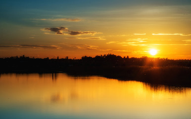 Sunset nature background.