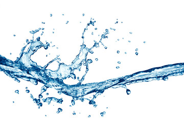 Water splashing on white background