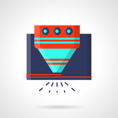 Industrial laser equipment flat color vector icon