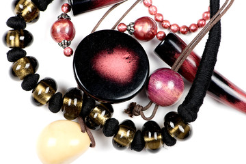 Jewelry pendants on white background. Isolated.