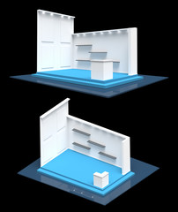 Modern exhibition stand gallery style 3D
