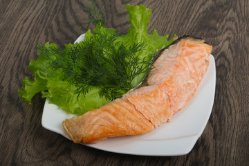 Steamed salmon