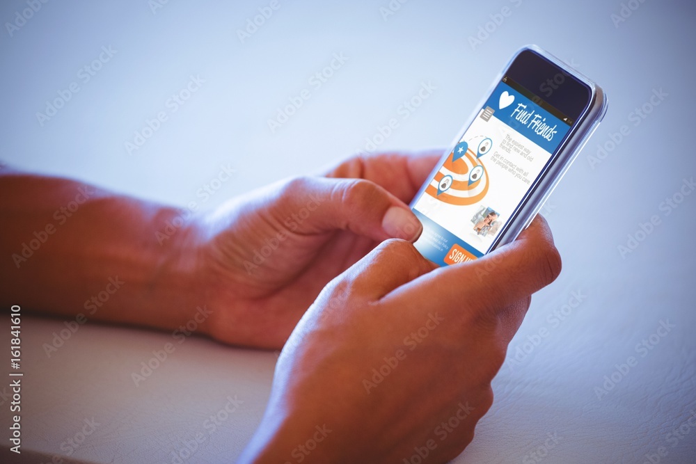 Poster composite 3d image of interface of chat application