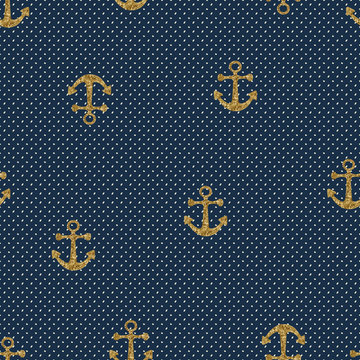 Vector Hand Drawn Anchor Seamless Pattern