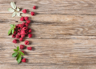 Fototapeta na wymiar Seasonal fresh raspberry