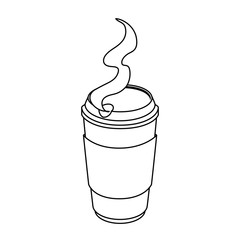 isolated hot coffee container icon vector illustration graphic design