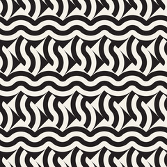Fototapeta na wymiar Abstract geometric pattern with stripes, lines. Seamless vector ackground. Black and white lattice texture.