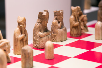 Ancient chess made from walrus ivory and whale tooth