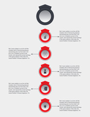 Business infographics.Presentation slide with 6 squares. Vector infographic element.