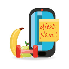 healthy listyle to diet plan vector illustration