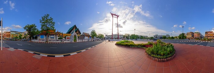 360 Panorama Giant swing landmark in the city / Sao Ching Cha