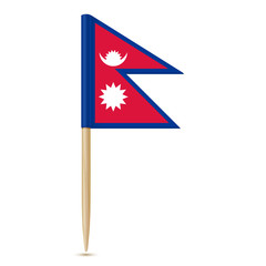 Fototapeta na wymiar Flag of Nepal. Flag toothpick 10eps