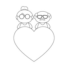 old couple in love icon vector illustration graphic design