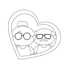 old couple in love icon vector illustration graphic design