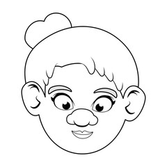 cute women face icon vector illustration graphic design