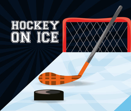 hockey on ice sport game to competition vector illustration